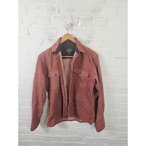 Pendleton Men's Button Down Jacket Collared Neck Long Sleeve Red Size M